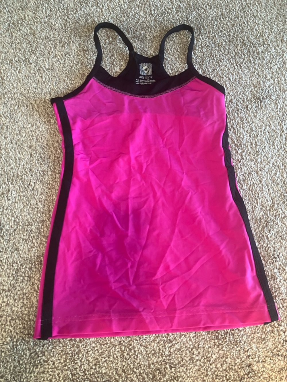 AERIE FIT WOMENS ATHLETIC RACERBACK TANK TOP PINK SIZE SMALL